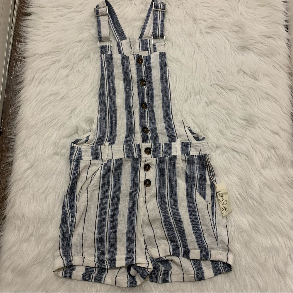 Indigo Rein Blue and White Striped Jumpsuit